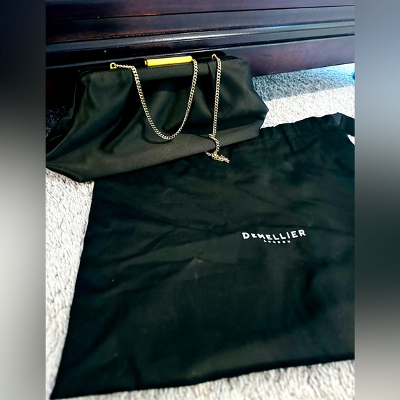DeMellier The Florence Black Satin Clutch - Picture 2 of 3